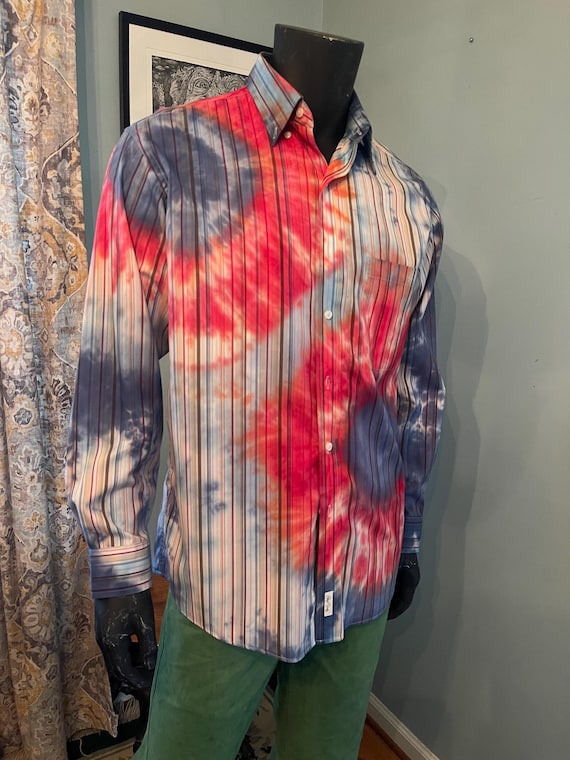 phish dress shirt Blazin' Donuts Phish Donut Men's Button Collar Longsleeve Shirt Size L (44 46)