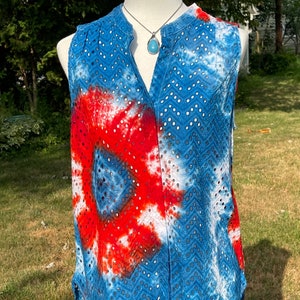 Blazin&#39; Donuts Tie Dye Phish Donut Womens Tank Shirt Swim Cover L
