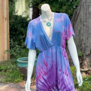 Blazin’ Donuts Women’s Tie Dye Short Wrap Dress Phish Donut Split Open & Melt Small