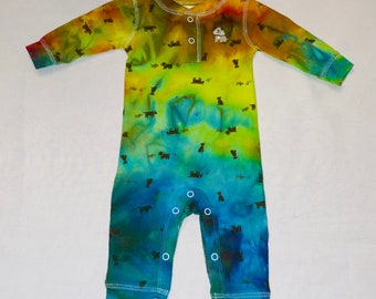 Blazin’ Donuts Tie Dye Infant One Piece Outfit Thermal Sleeper Pajamas 3M