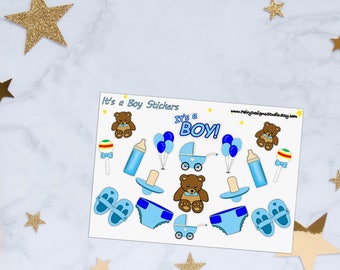 It's a Boy! Planner Stickers, Baby Birth Stickers, Baby Shower Stickers, Baby Boy Stickers, Vinyl Stickers