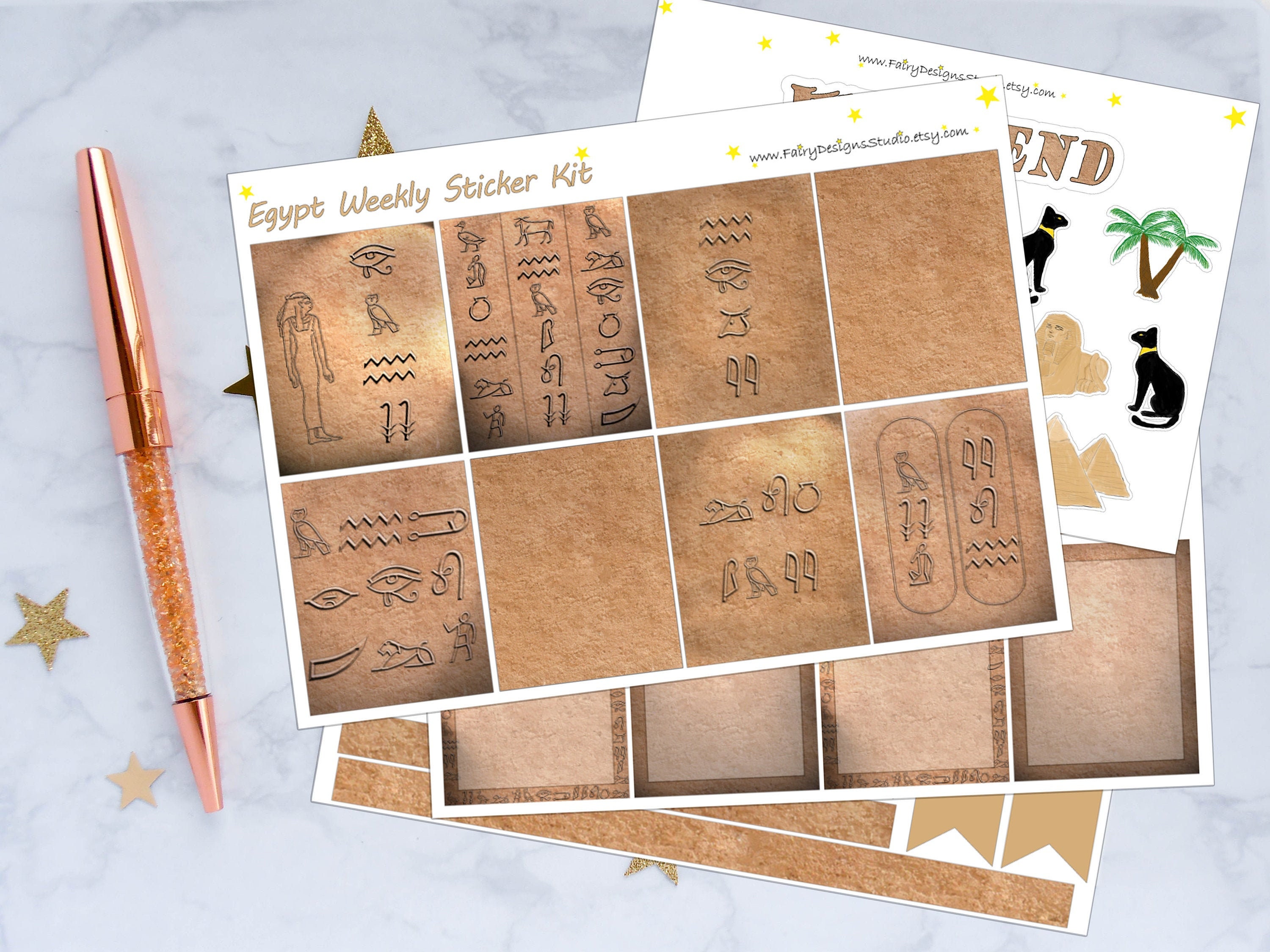 Egypt Weekly Planner Sticker Kit Etsy