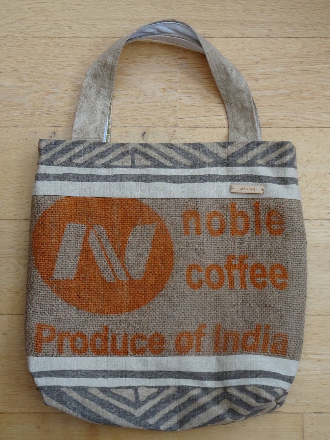 Hessian Tote Shopping bag handmade using 100 recycled Etsy