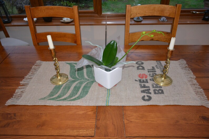 Hessian table runner reversible. Handcrafted using 100 Etsy
