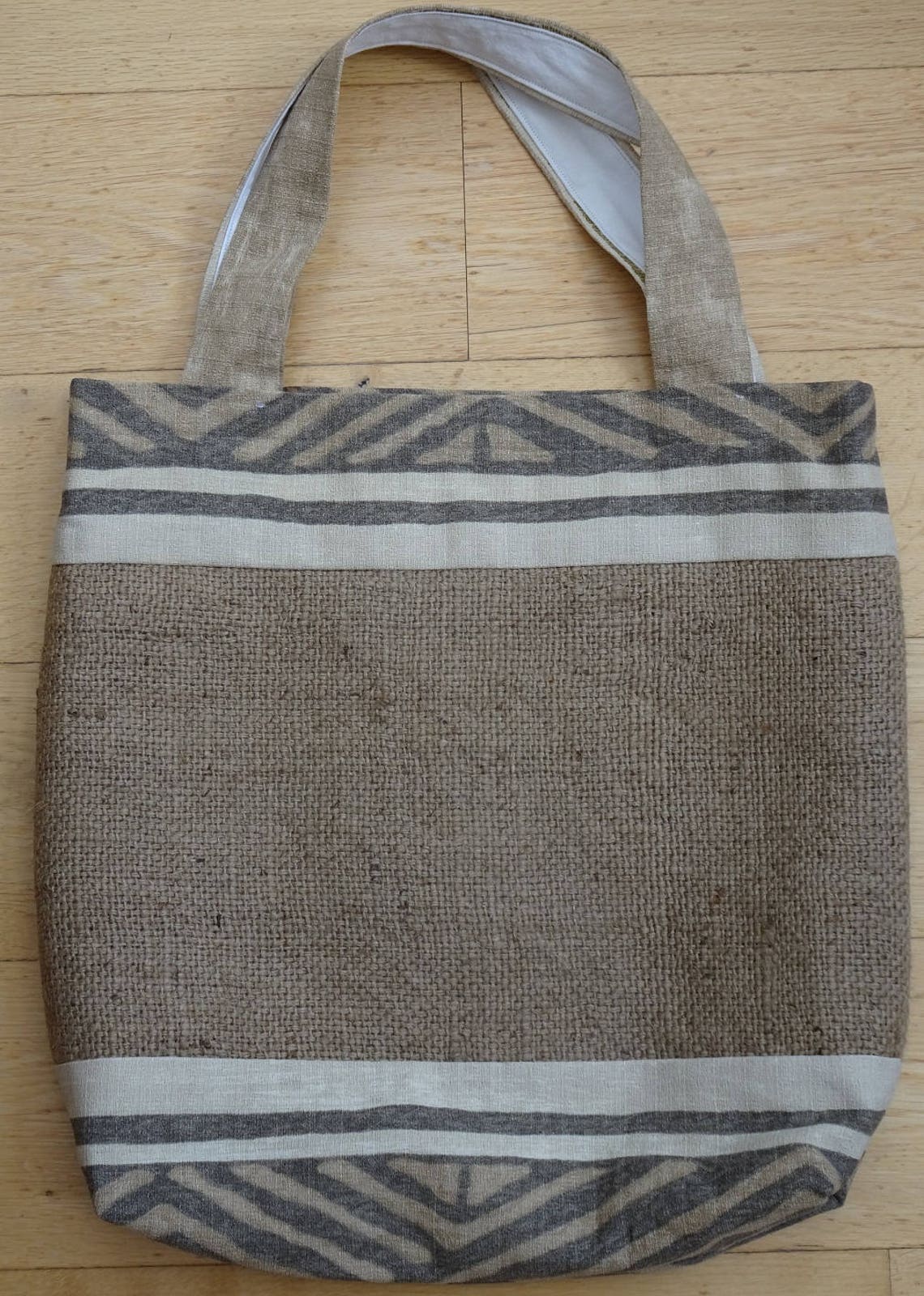 Hessian Tote Shopping bag handmade using 100 recycled Etsy