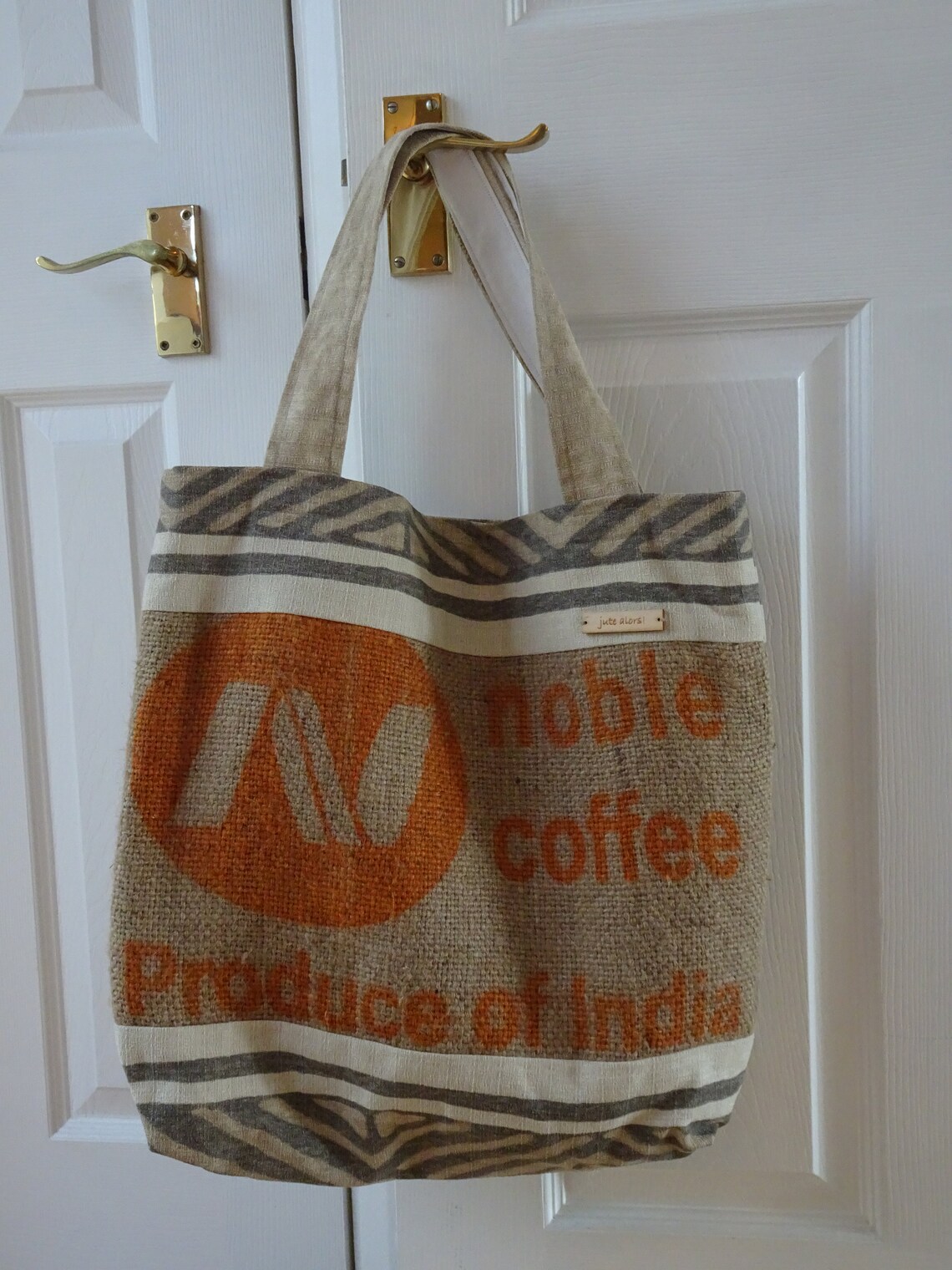 Hessian Tote Shopping bag handmade using 100 recycled Etsy