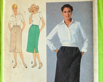 Uncut 1970s Simplicity Vintage Sewing Pattern 9001, Size 12; Misses' Skirts