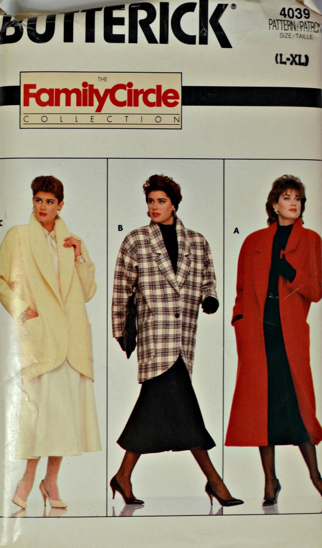 Uncut 1980s Butterick Vintage Sewing Pattern 4039, Size L-XL Misses ...