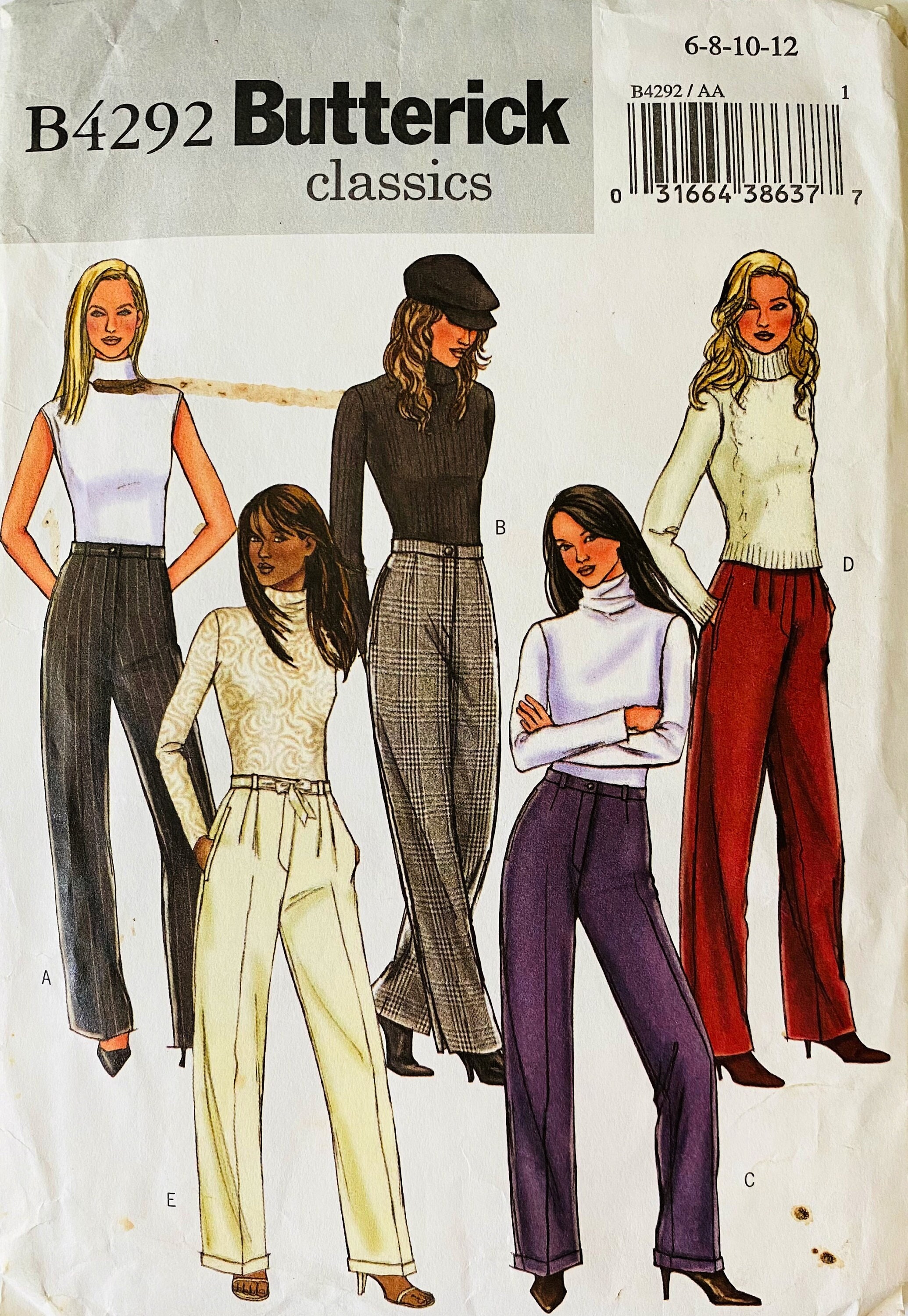 Uncut 04 Butterick Sewing Pattern 4292 Size 6 8 10 12 Etsy India