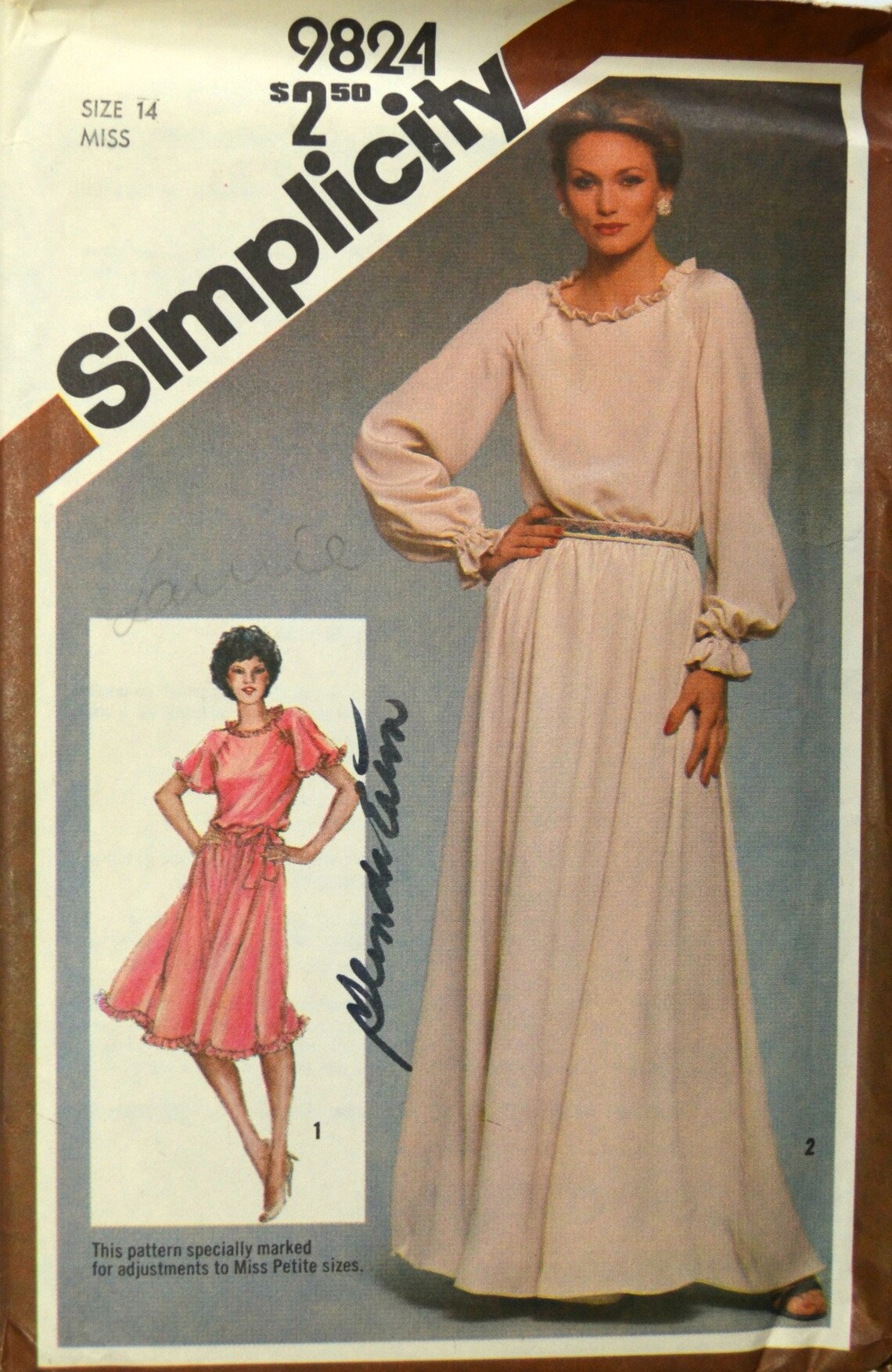 Uncut 1980s Simplicity Vintage Sewing Pattern 9824 Size 14 Etsy