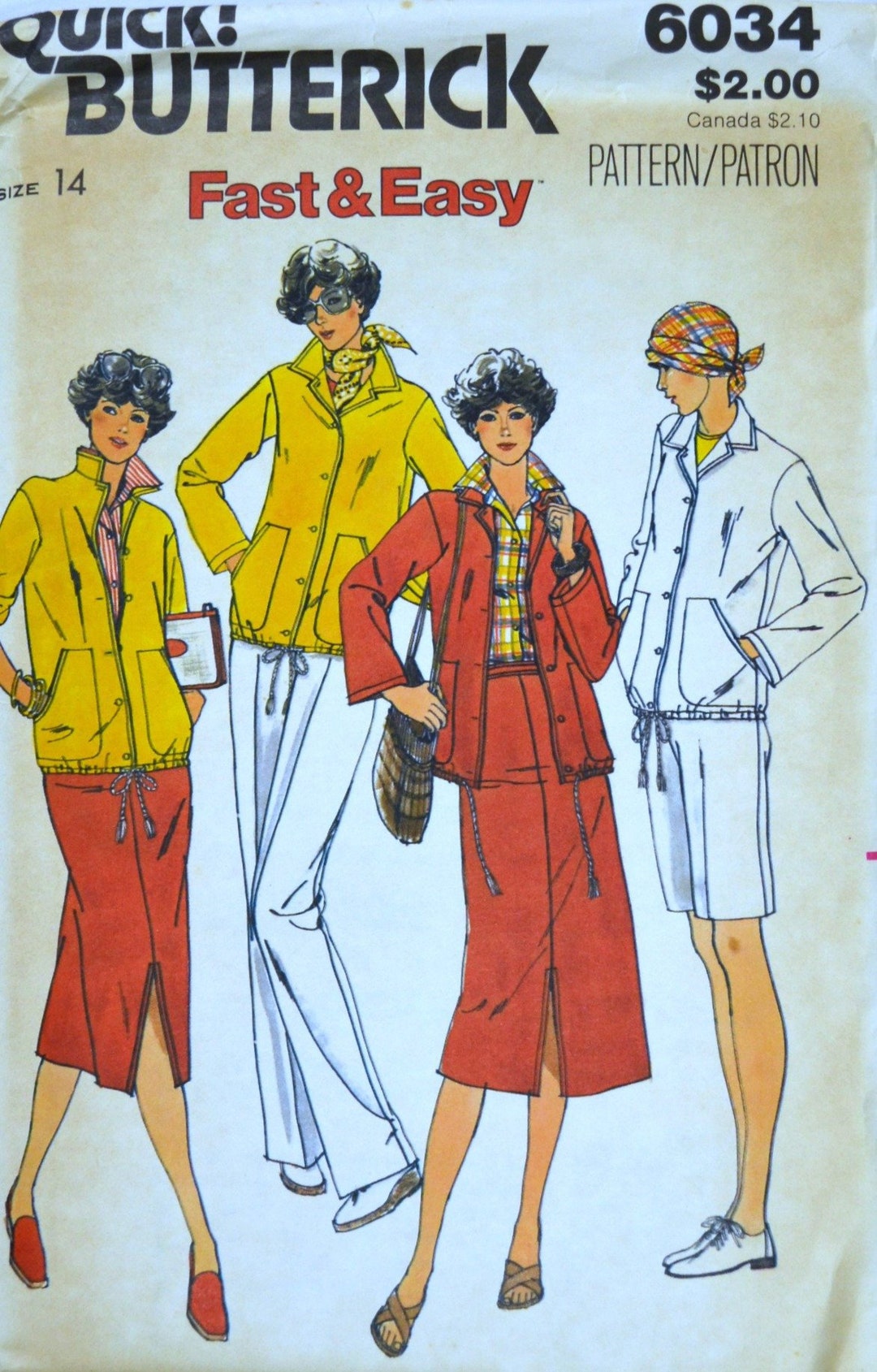 Uncut 1970s Butterick Vintage Sewing Pattern 6034, Size 14 Misses ...