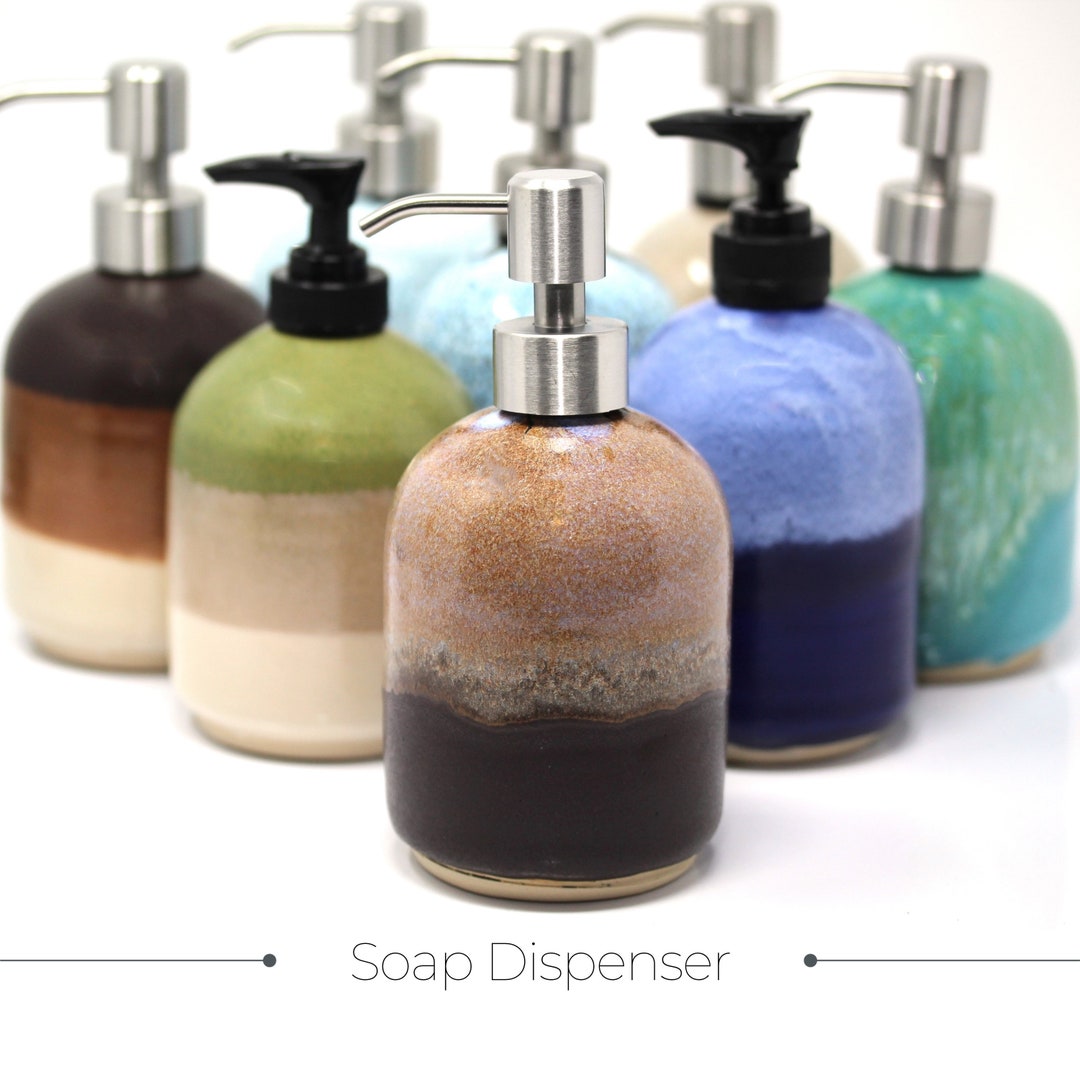 Stoneware Soap Dispenser, Soap Dispenser With Pump, Handmade Soap ...