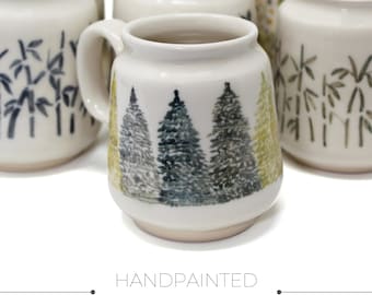 Forest Coffee Mug, Cabin Mugs, Mountain Coffee Mug, Pine Tree Mug, Ceramic Mountain Mugs, Mountain Home Gifts, Nature Lover Gift Men Women