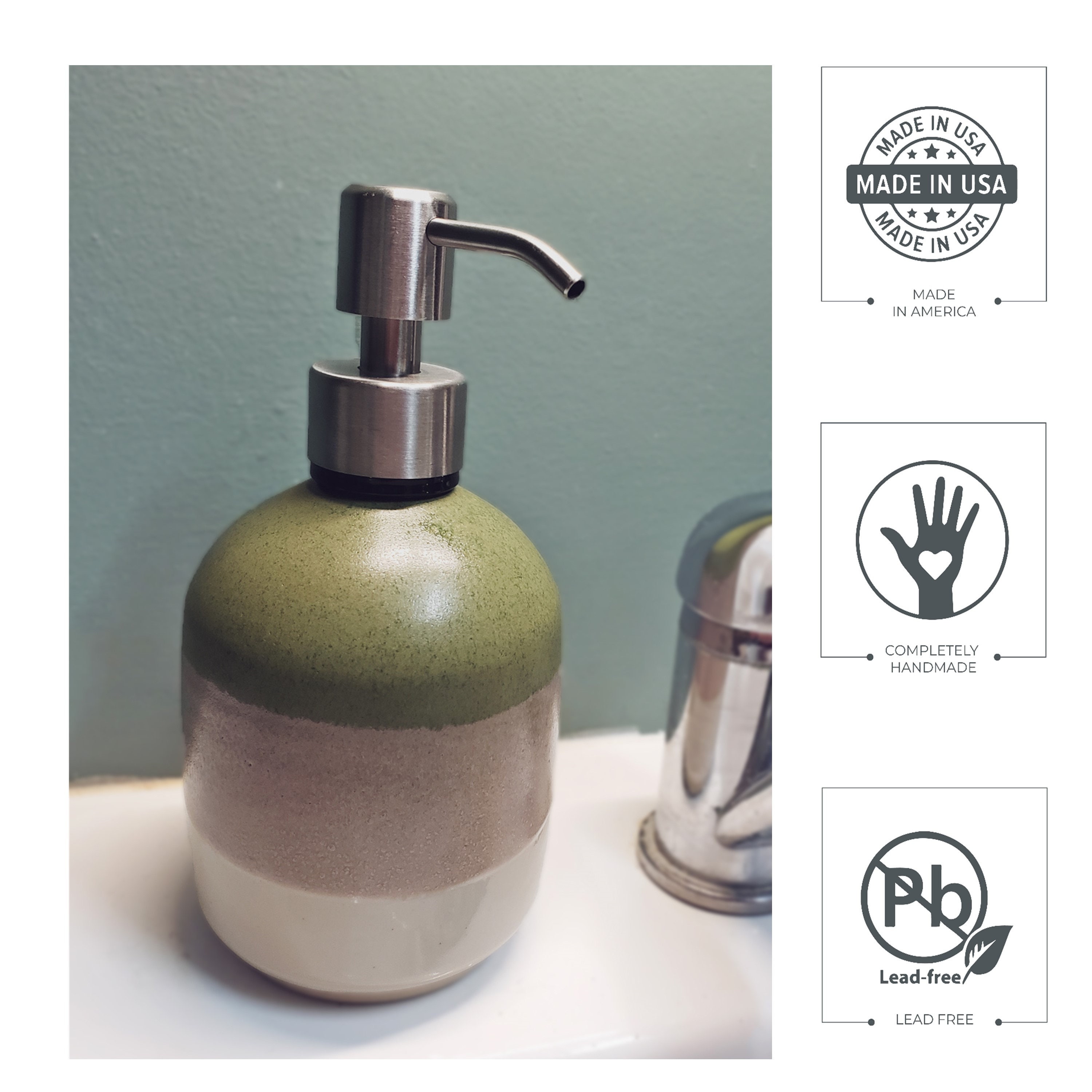 Stoneware Soap Dispenser,  Soap Dispenser With Pump, Handmade Soap Dispenser, Ceramic Soap Dispenser,  Bathroom Decor