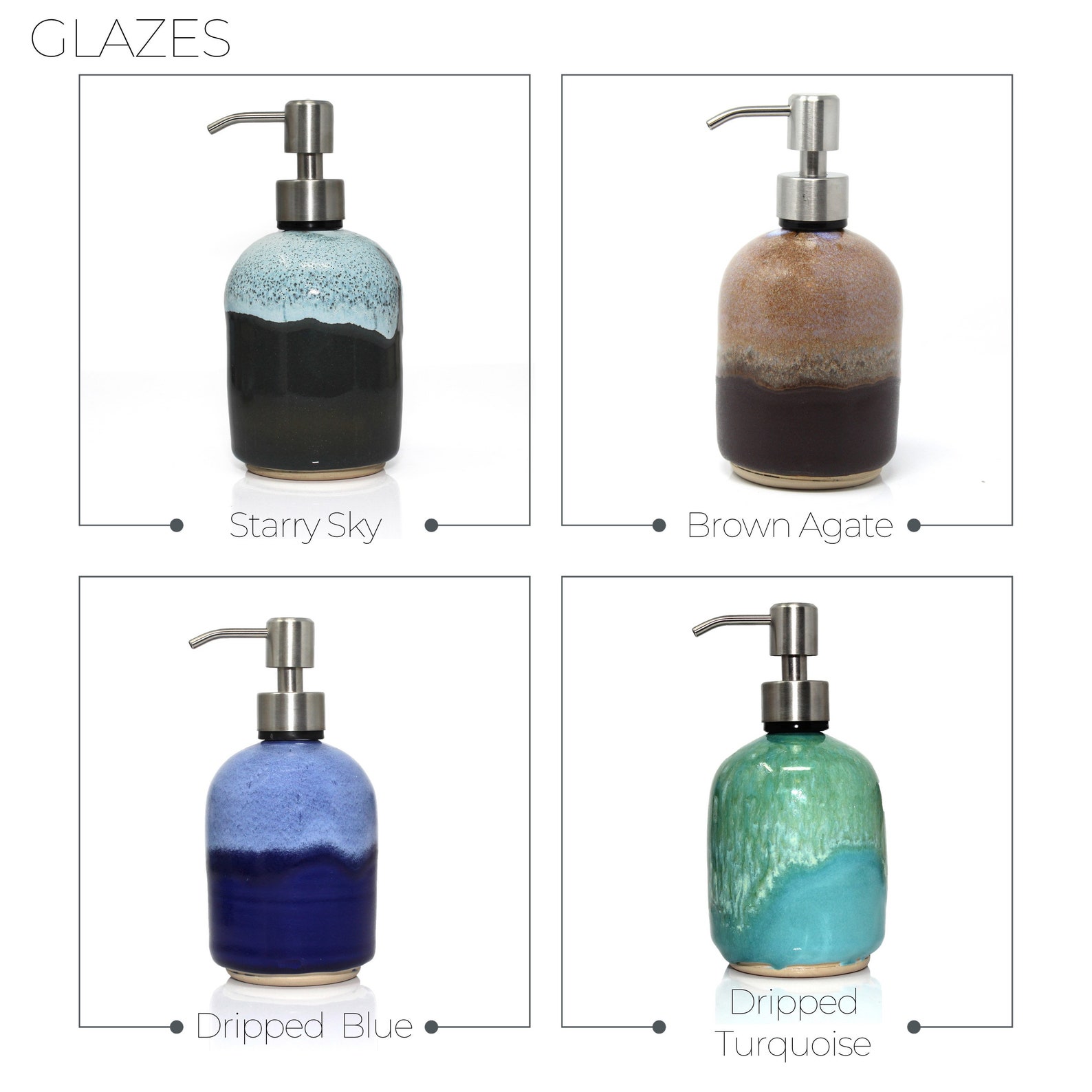 Stoneware Soap Dispenser, Soap Dispenser With Pump, Handmade Soap ...
