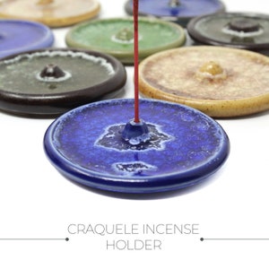 Stoneware Incense Holder, Stoneware Incense Burner, Handmade Incense Holder, Craquele Incense Stick Burner. Incense Dish.