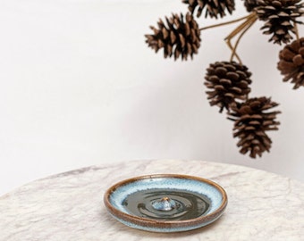Starry Sky Stoneware Incense Holder, Blue Stoneware Incense Burner, Handmade Incense Dish, Incense Stick Burner, Incense Stick Holder.