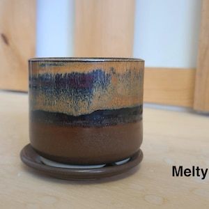 Stoneware Succulent Planter with Saucers, Pottery Succulent Pot, Flower Pot Clay, Pot With Holes, Ceramic Planters With Holes. image 4