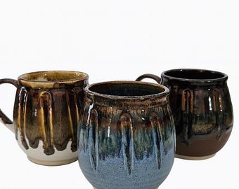 Hand thrown stoneware mug Clay Coffee cup Artisanal glaze
