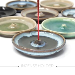 Dark Green Incense Stick Holder, Home Decor, Boho Home, Hand