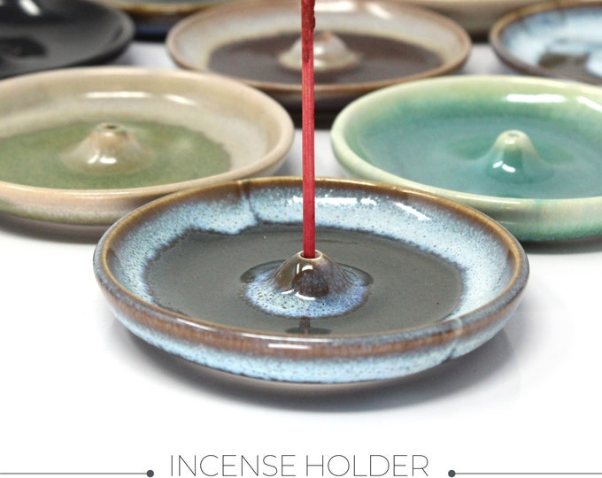 Stoneware Incense Holder, Stoneware Incense Burner, Handmade Incense Holder, Blue Incense Stick Burner, Incense Stick Holder. Incense Dish.