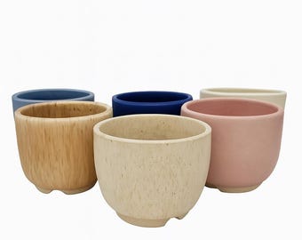 Handcrafted Stoneware Succulent Planter with Saucer, Pottery with Drainage Holes