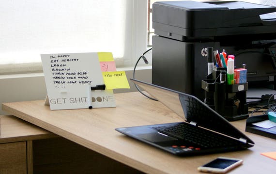 Desk Planner Notice Board Desk Organizer Get Shit Done Etsy