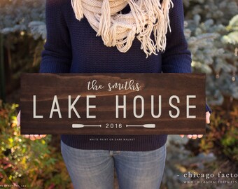 Custom Lake House Signs Lake House Sign Family Established Sign Last Name Sign Rustic Decor Housewarming Gift Birthday Gift Wedding (GP1085)