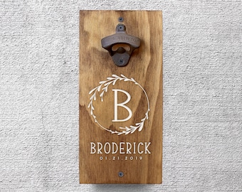 Personalized Christmas Gift, Wall Mount Bottle Opener, Wedding Gift, Groomsmen Gift, Newlywed Gift, Beer Lover Gift, Christmas Gifts GA8030