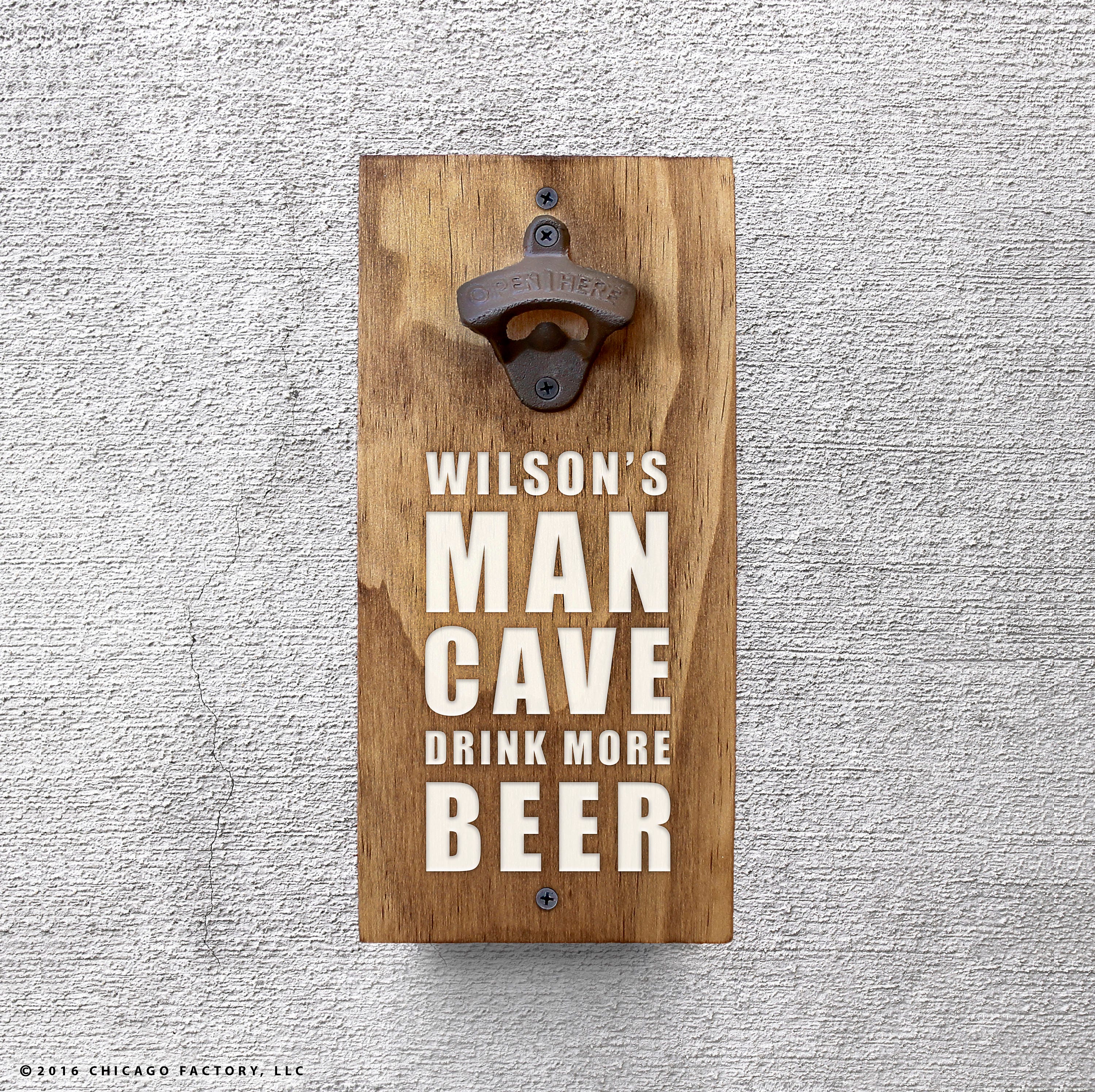 Custom Beer Bottle Opener Manly Gift Wall Mount Bottle Etsy
