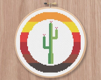 Cactus Horizon Cross Stitch Pattern