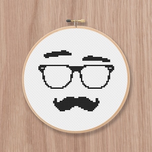 Glasses Guy Cross Stitch Pattern