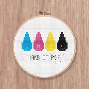 CMYK Graphic Designer Cross Stitch Pattern