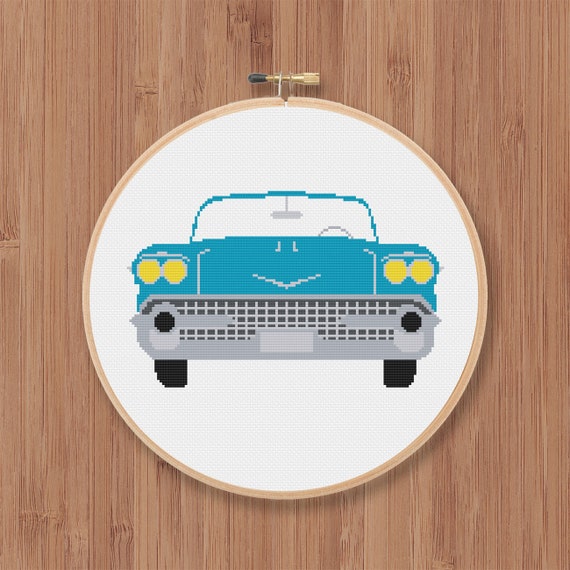 Classic Car Cross Stitch Pattern | Etsy