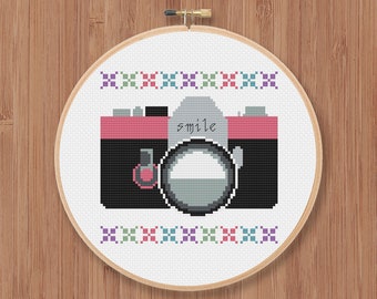 Vintage Camera Cross Stitch Pattern