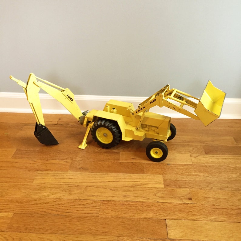 SALE Vintage Ford 7500 Backhoe Tractor Loader Diecast Toy Etsy