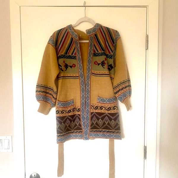 belted shawl cardigan