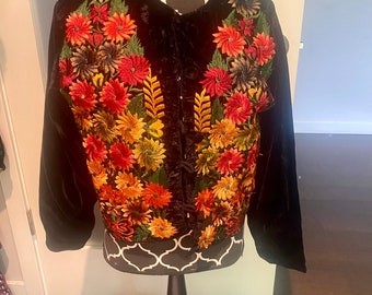 Embroidered velvet jacket