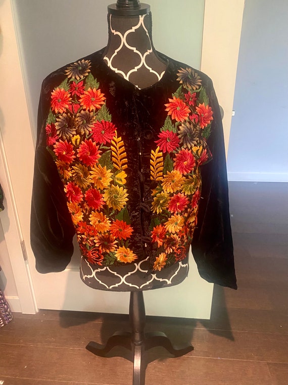 Embroidered velvet jacket