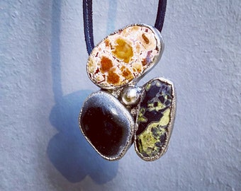 Multi stone boho pendant