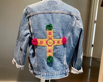 Embellished jean jacket