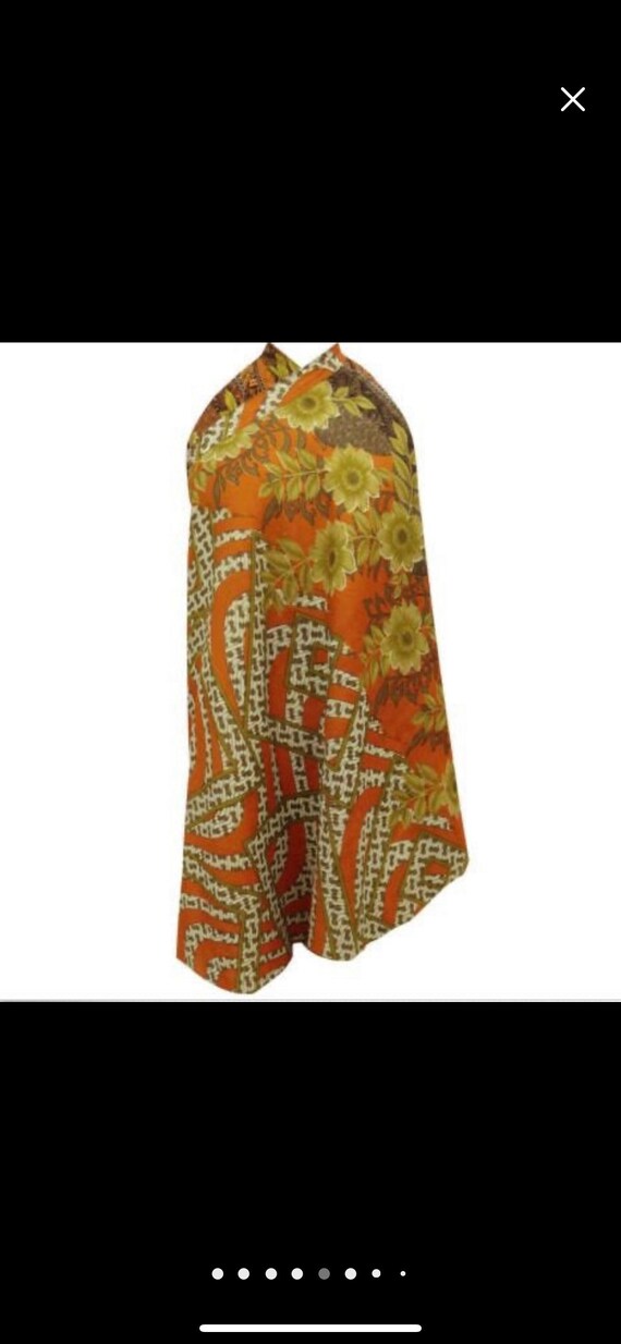 The Monterey wrap 2 in 1 rare vintage floral print. Orange Brown elephant pure silk India reversible hippie boho long maxi wrap skirt