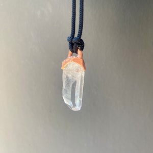 Brazilian clear quartz raw crystal pendant