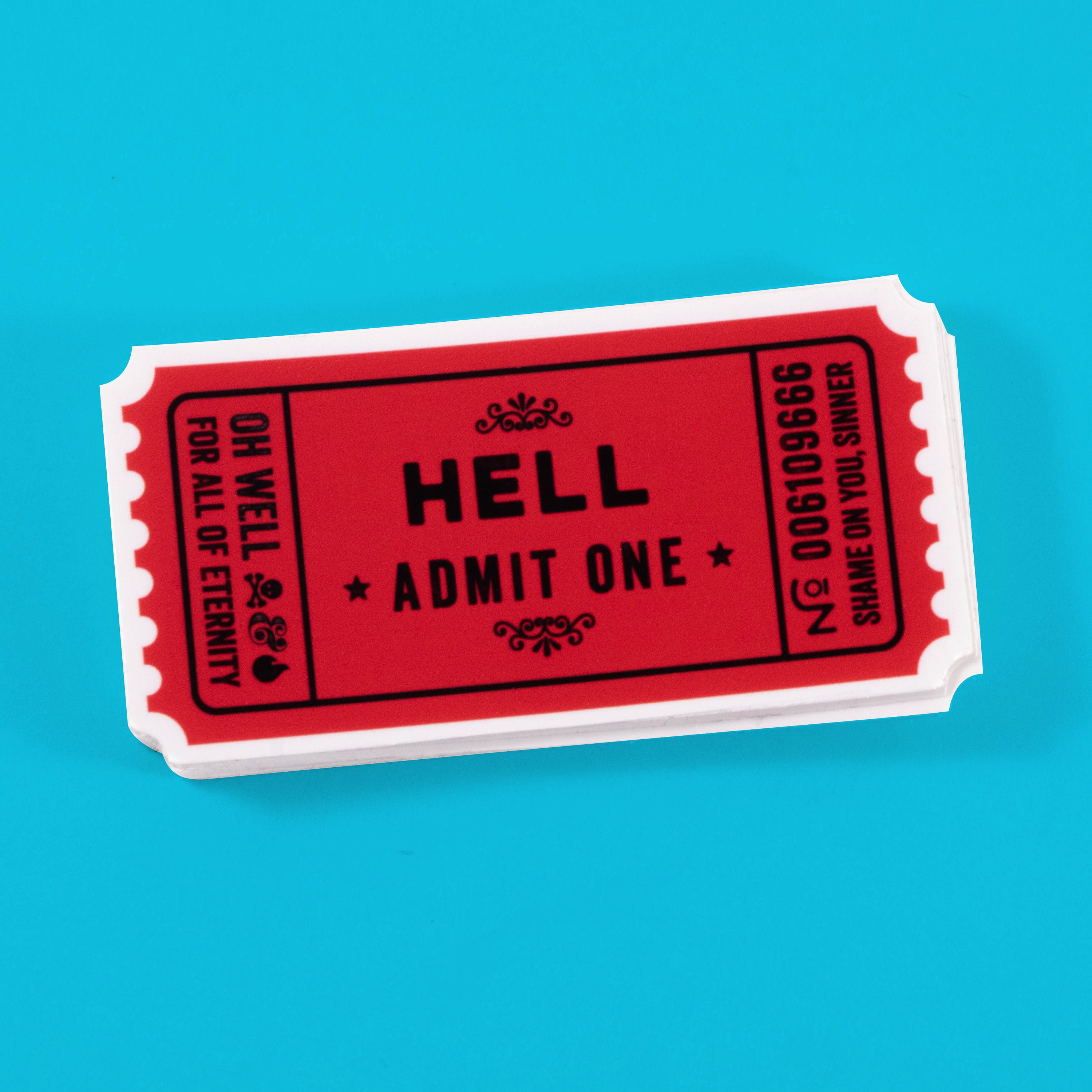 Admit One Ticket to Hell Sticker See You in Hell Prank - Etsy