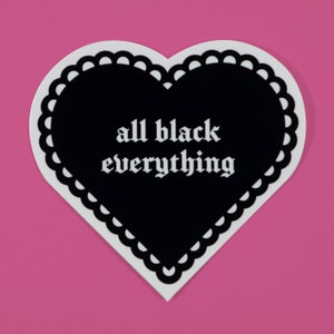 All Black Everything Patches Iron on Patch Black Heart Iron on