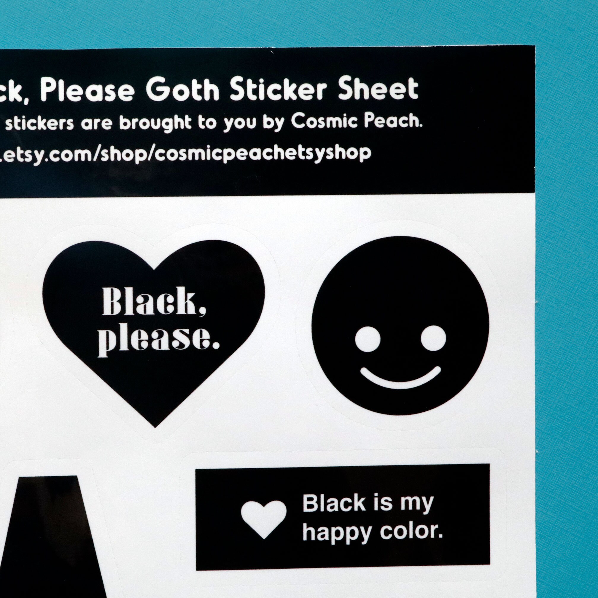 Cute Goth Aesthetic Black Sticker Sheet | Etsy