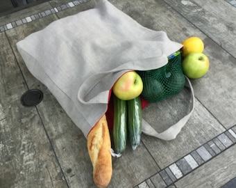 Linen tote bag, linen shopping bag, linen market tote, linen tote, linen grocery bag, reusable tote bag, linen bag, market bag, beach bag