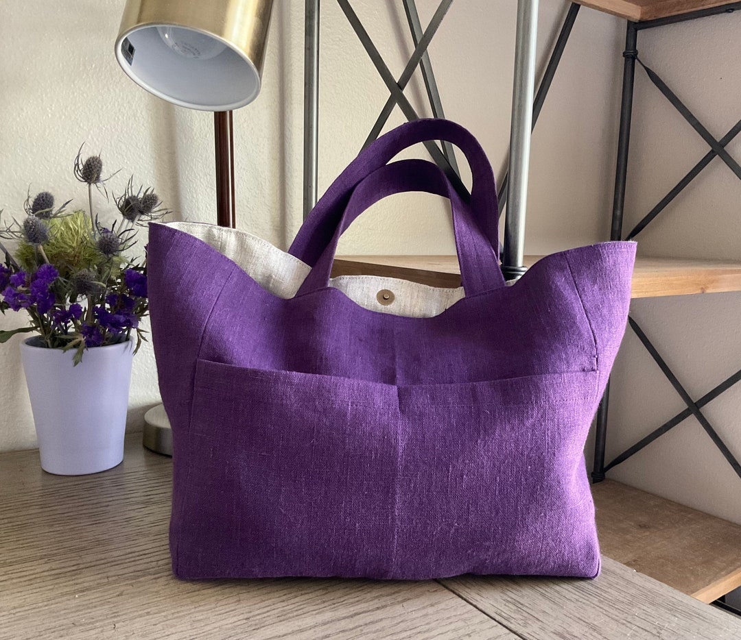 Small Woody Tote Bag in Linen