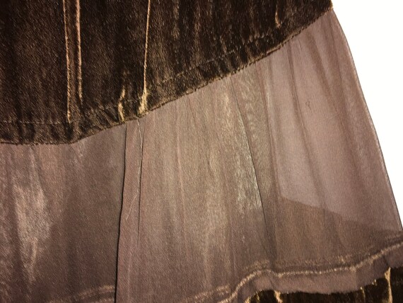 Carole Little midi skirt, XS-S, Brown mesh and ve… - image 3