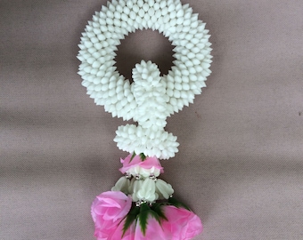 500G Gardenia Fake Plastic Round Garland Artificial Flowers Handicraft Supplies 